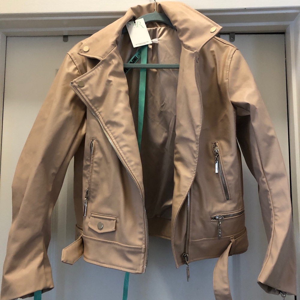 Light Pink faux leather jacket. Never worn. Tag on